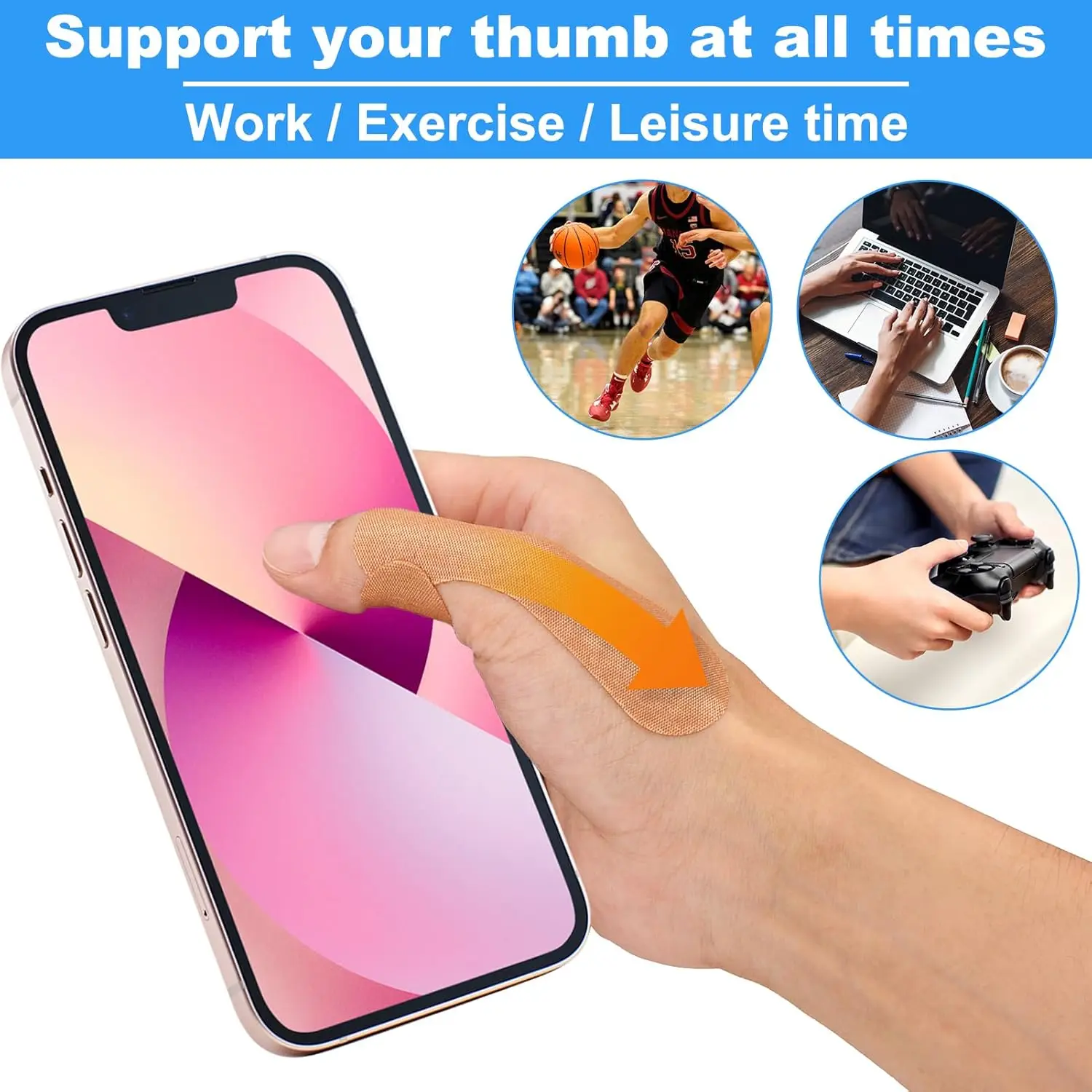 Thumb Arthritis Elastic Self-adhesive Joint Pain Relief Patch Finger Toe Protection Tape Toe Eversion Correction Anti-Wear Patch