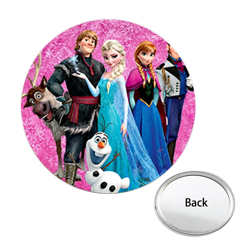 

Disney Frozen Pink Background Cute Pocket Vanity Mirror For Little Girls Birthday Gift 2022 Hot Mini Round Makeup Tools SQ103