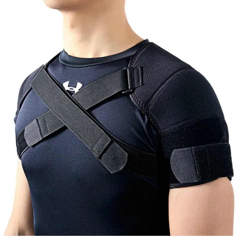 Adjustable Double Shoulder Brace Sports Shoulder Support Belt Back Pain Relief Double Bandage Cross Compression Shoulder Strap