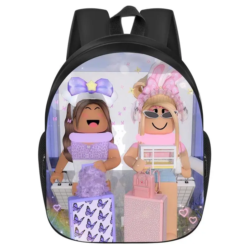 Mochila infantil ROBLOX, linda impressão dos desenhos animados, sacos  escolares leves, ponto, meninos, meninas, quente, 2 peças - AliExpress