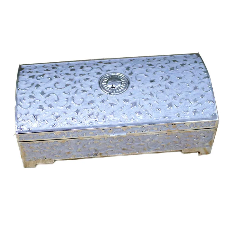 Vintage Metal Jewelry Box Trinket Storage Box Treasure Chest Case Ring Organizer Keepsake Box Wedding Birthday Gift for Girls