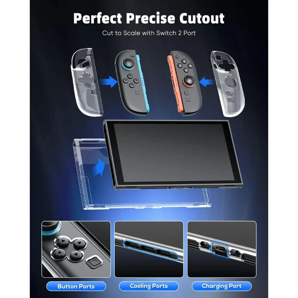 Clear PC Protective Case for Nintendo Switch 2 Joycon Controller