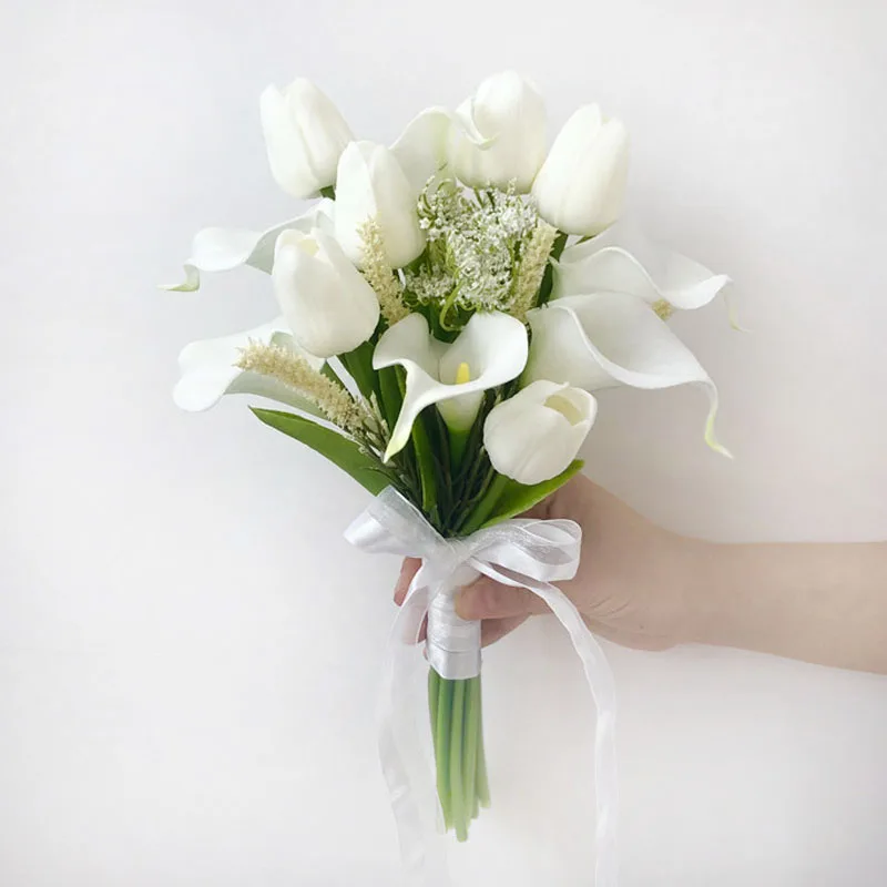 Wedding bouquets wedding flower decoration holding calla lily flowers small fresh bride photo props