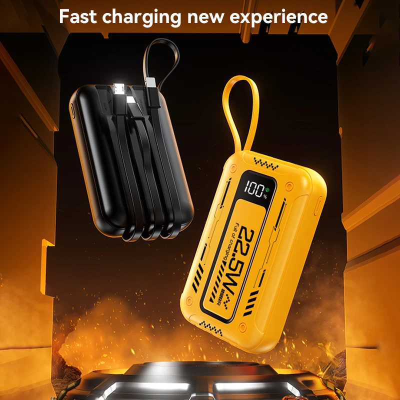 Xiaomi Mini Mech Style Power Bank PD 100000mAh Super Fast Charging 4-in-1 Cable High Capacity For IPhone Android Samsung Hot New 5