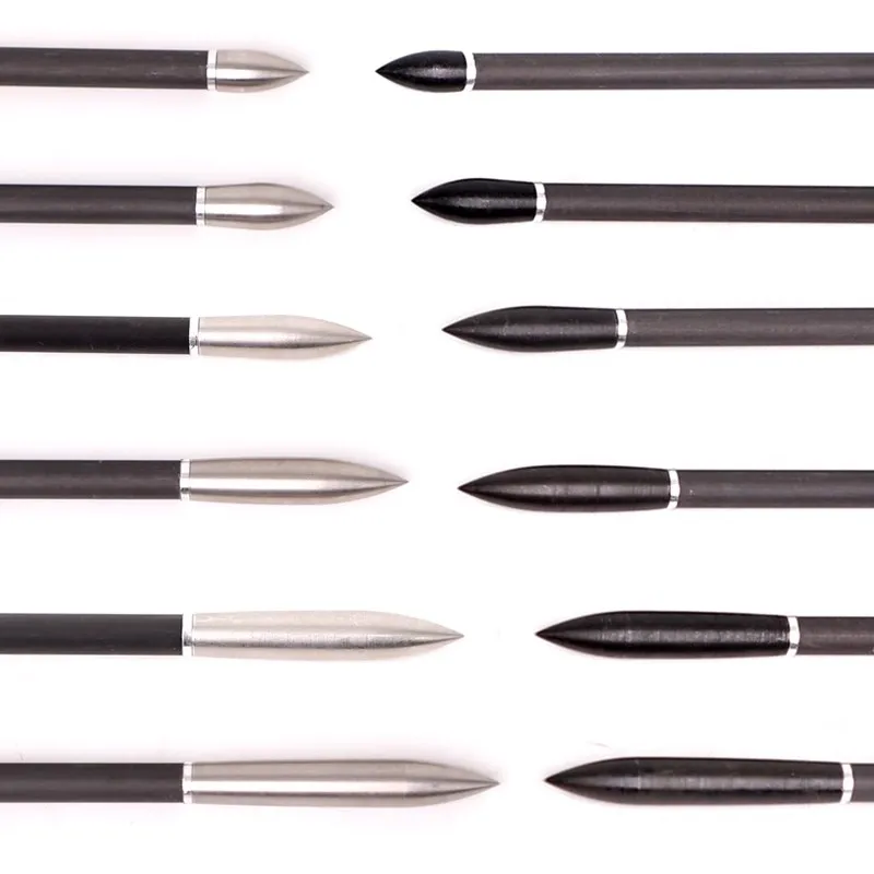3/6/12/24pcs ID 6.2mm Arrow Shaft 100/125/150/200/250/300/350grains Tips Field Points Arrow Heads Archery Hunting Accessories archery arrow tips