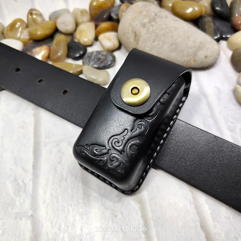 

Складной кожаный футляр для очков Blongk на ремне, складной чехол для очков ручной работы из воловьей кожи, маленькая поясная сумка, забавная сумка для мужчин, женщин, мужчин, планшетов