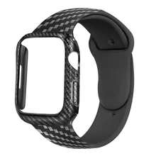 

Case+Strap For Apple Watch band 44mm 40mm 45mm/41mm 42mm 38mm Carbon Fiber silicone watchband bracelet iwatch serie 3 5 6 SE 7