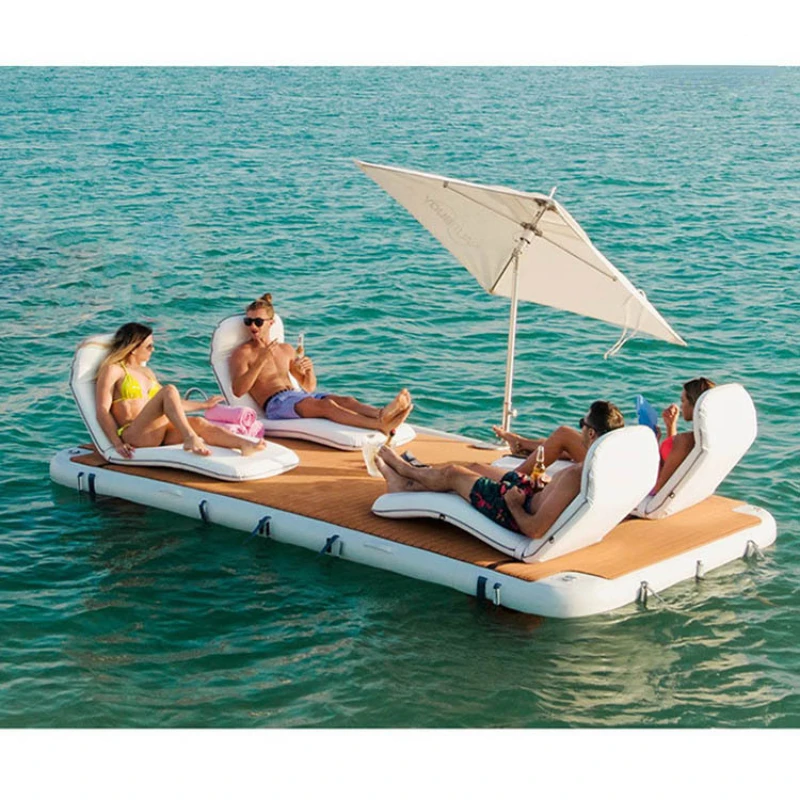 Inflatable Floating Row Pool Rafts Inflatable Floating Platform Fishing ...