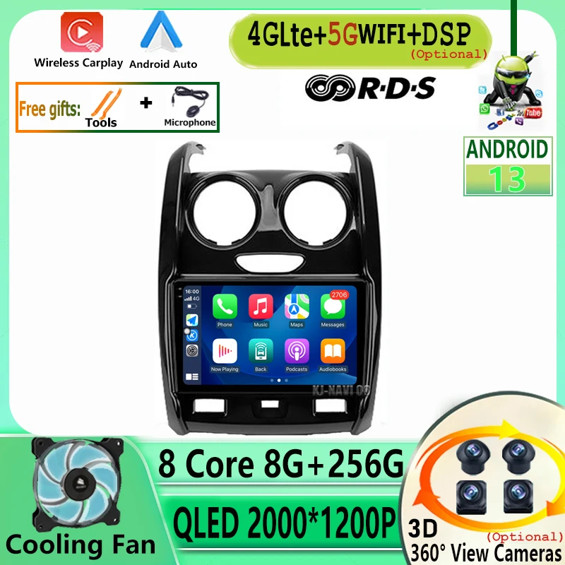 

Car Multimedia Player Android 13 For Renault Duster 2015-2020 Lada Largus 2021 Control Wireless Carplay BT