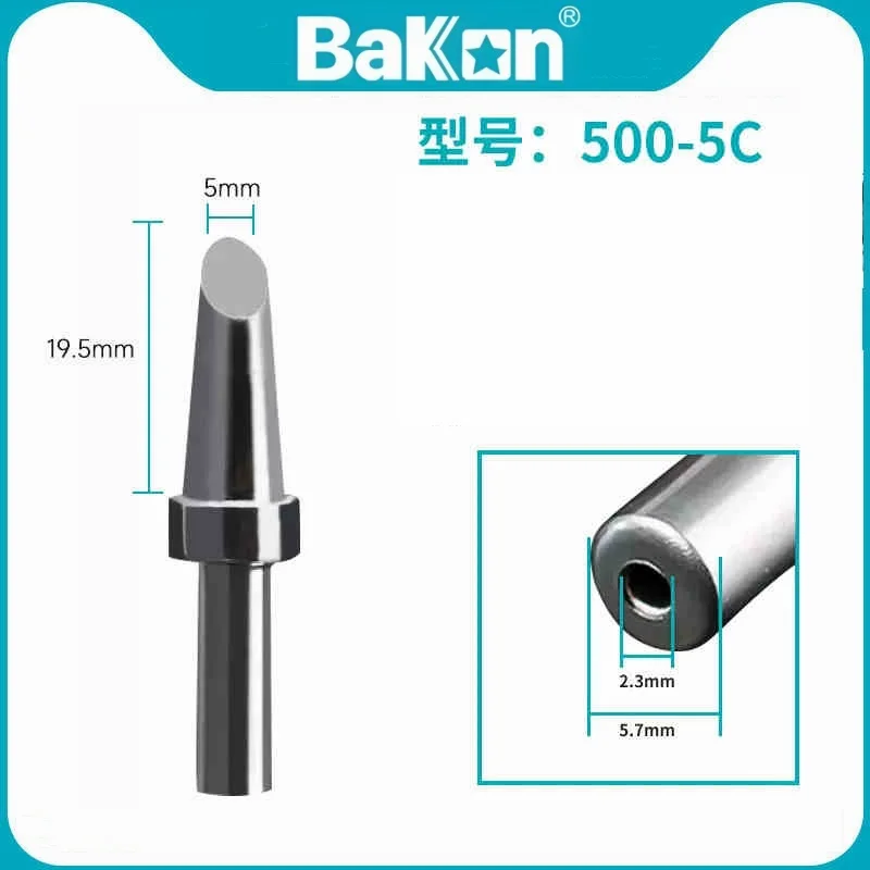 Bakon 500M Soldering Tip for BK3300L/BK3300A/BK3600 Welder Station Iron, BK500M-k/SK/B/2.4d/5d/3c/5c/6C