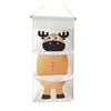 3 Large Pockets Cartoon Animal Wardrobe Storage Hanging Bag Sundries Jewelry Organizer Box Wall Pouch Cosmetics Toys Bag 5