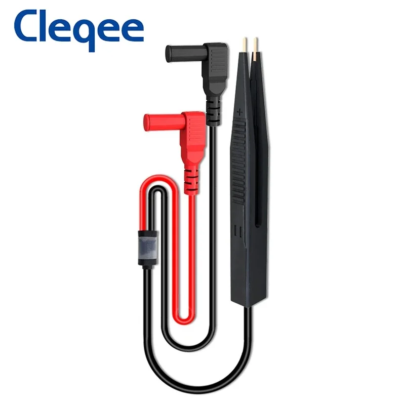 Cleqee P1510 SMD чип компонент мультиметр тестер крюк зажимы Пинцет свинцовый LCR тестовый Инструмент Тестер измеритель ручка зонд 4 мм банановый штекер