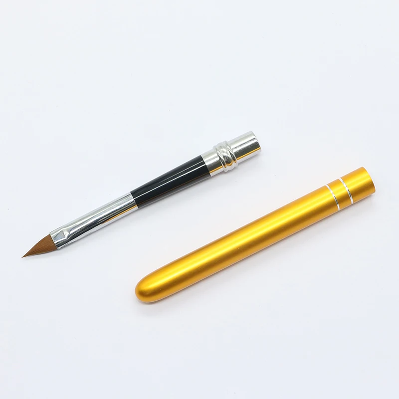 OGEYEYRO  Nail Art Brush Pen Detachable Metal Flat Crystal Carving Polish Gel UV Painting Drawing Salon Line 3D Tips Tool Manicu 5