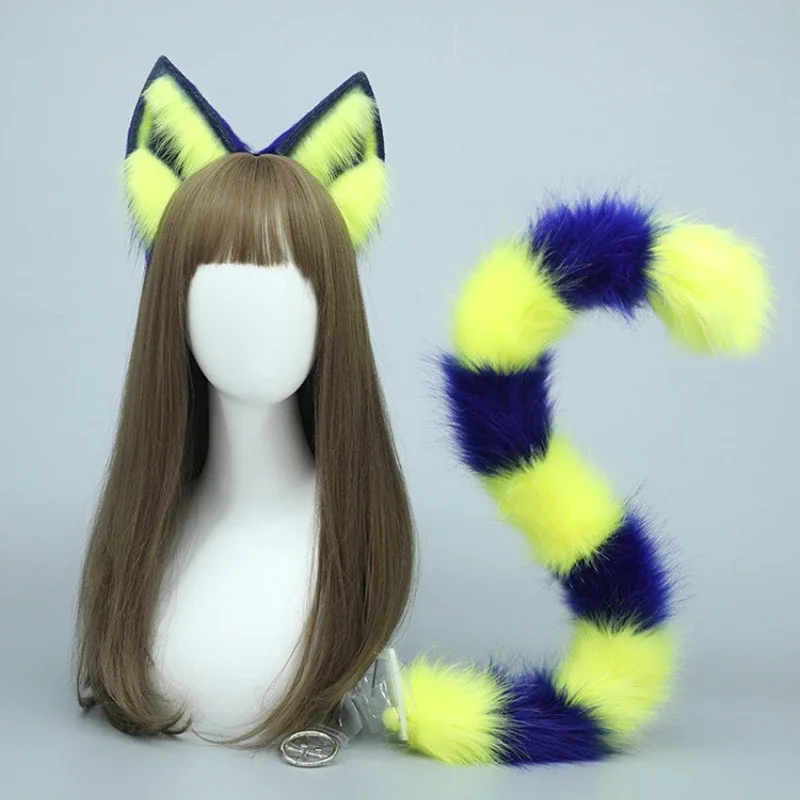 Cosplay Accessories Anime Egyptian Queen Ankha Simulation Animal Ears Headwear Tail Costume Props Halloween Party Props