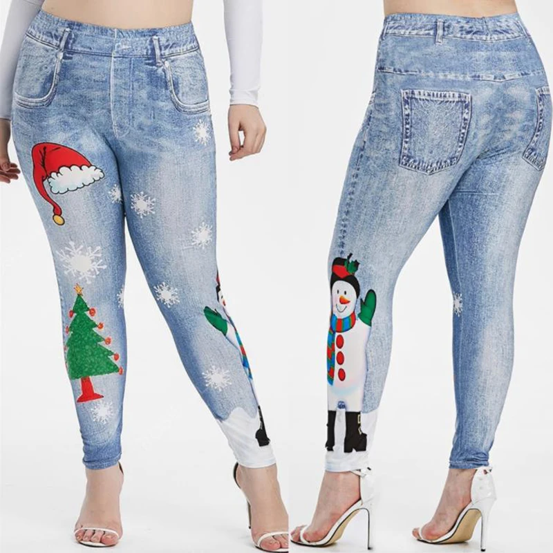 Mallas sin costuras con estampado navideรฑo para mujer, pantalones deportivos de entrenamiento, mallas Push Up, Fitness, Yoga, XL