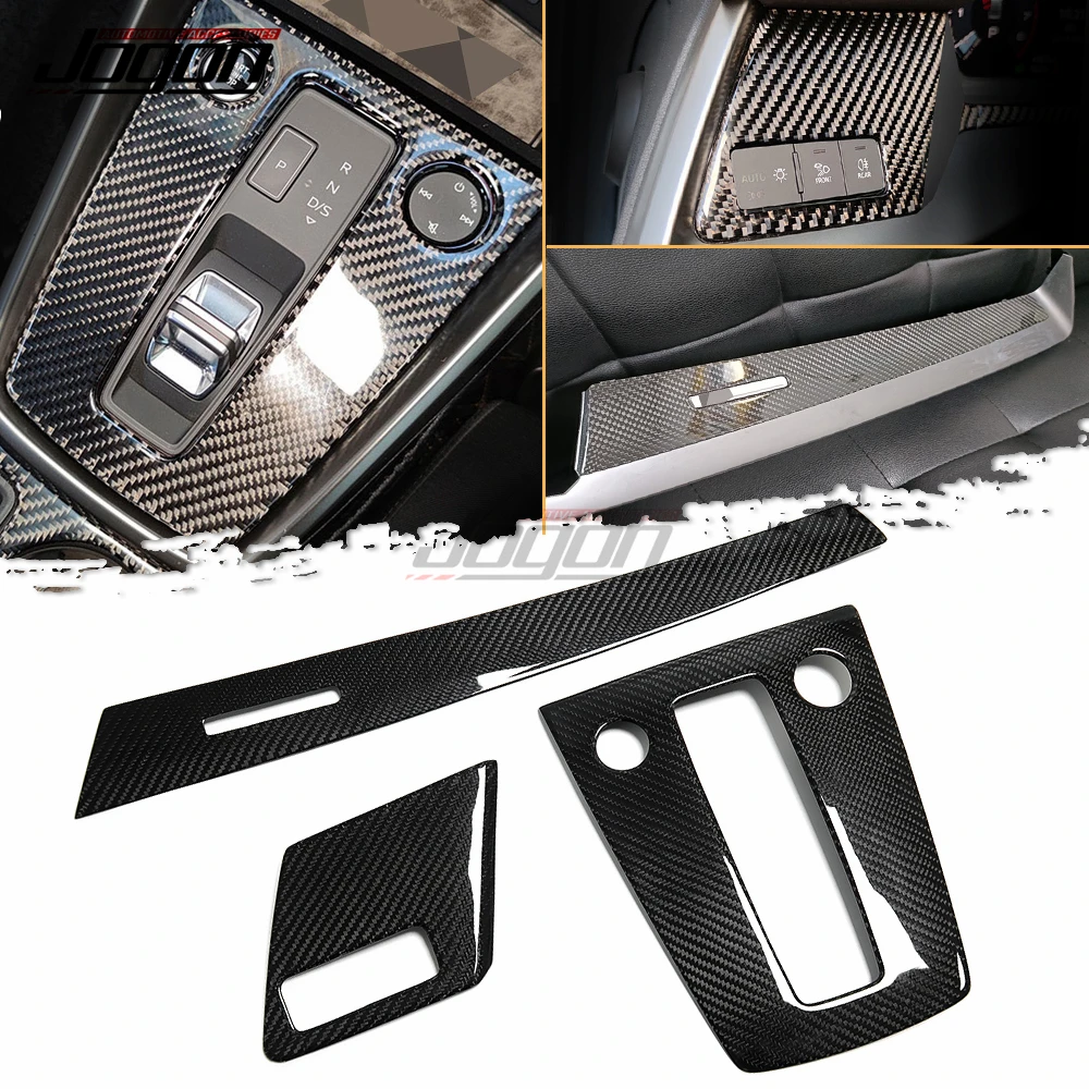 

LHD For Audi A3 8Y 2021 2022 JOGON Carbon Fibre Car Interior Central Control Strip Gear Shifter Panel Head Knob Cover Trim