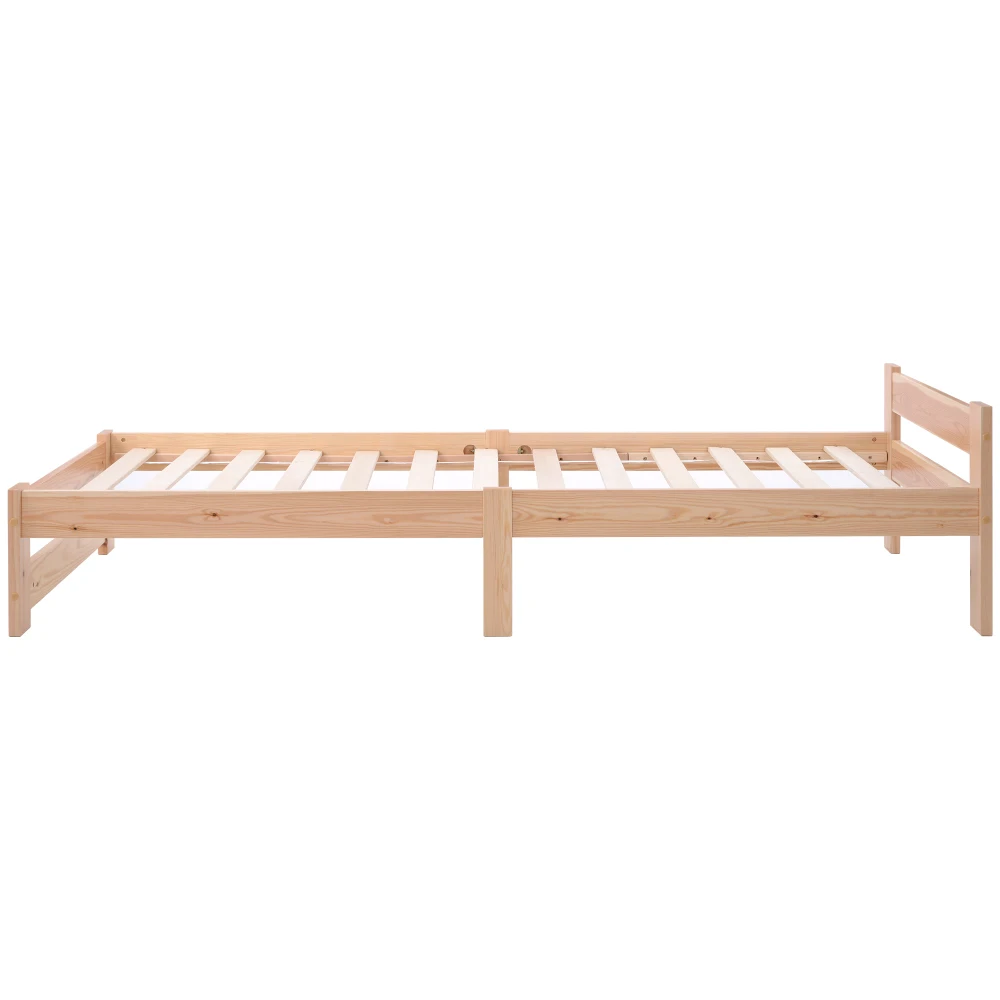 PINGGO Massivholzbett Futon Naturholzbett mit Kopfteil und Schiefer Naturfreundliches Massivholzbett für Komfort ohne Matratze – Detail 21