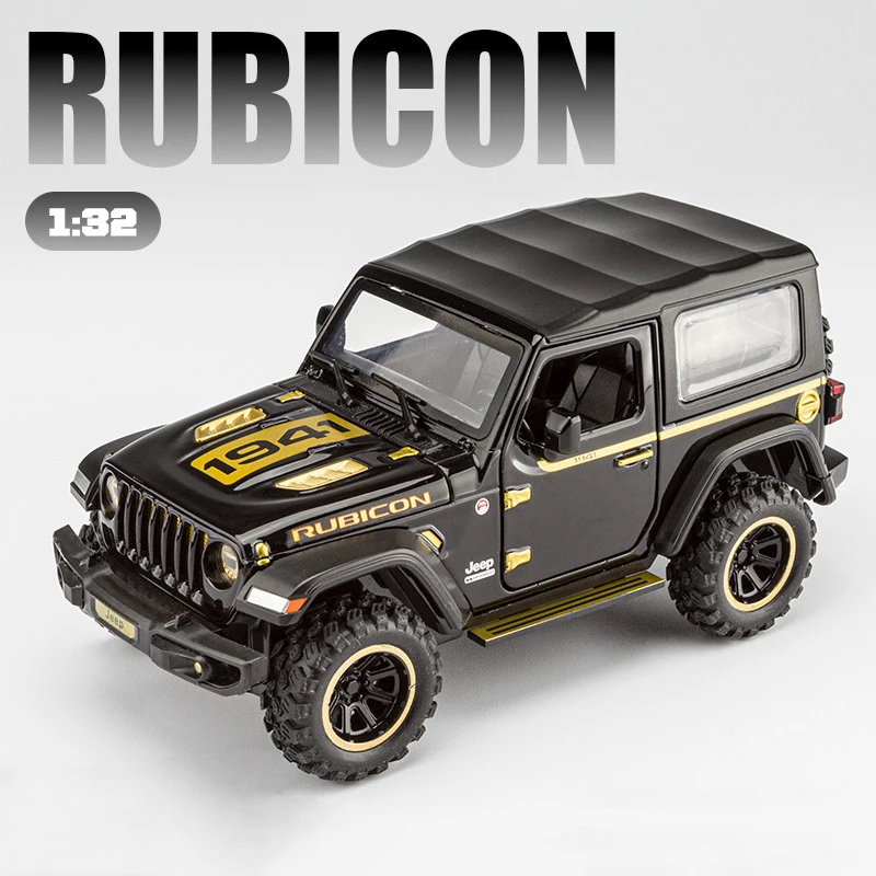 1:32 Jeeps Wrangler Rubicon 1941 Off-Road Alloy Car Diecasts & Toy Vehicles Car Model Sound and light Car Toys For Kids Gifts 1 32 alloy 12th crown car model diecasts vehicles metal pull back car simulation sound light collection kids toy