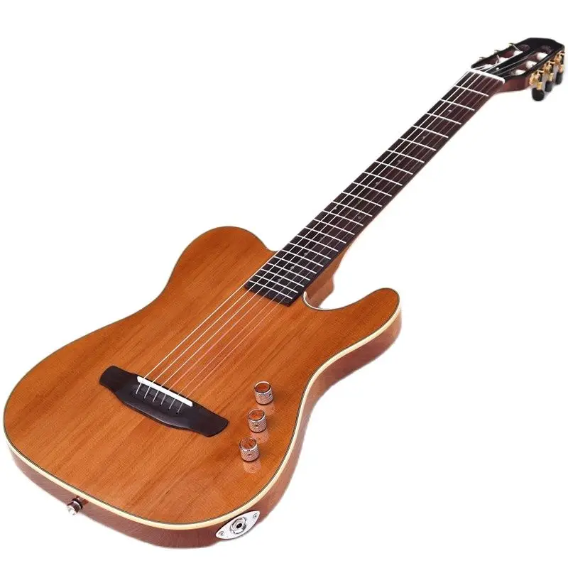 Thin Body Silent Classic Guitar 39 Inch 22 Frets Solid Wood Red Cedar Top Okoume Wood Back and Side