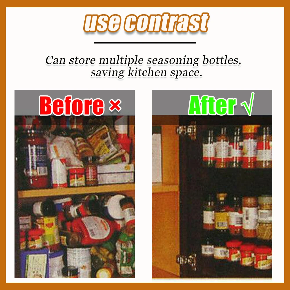 Spice Rack 2/4pcs Kitchen Storage Rack Seasoning Jar Simple Bottle Clip Wall Mount 5 Hole Ingredient Holder
