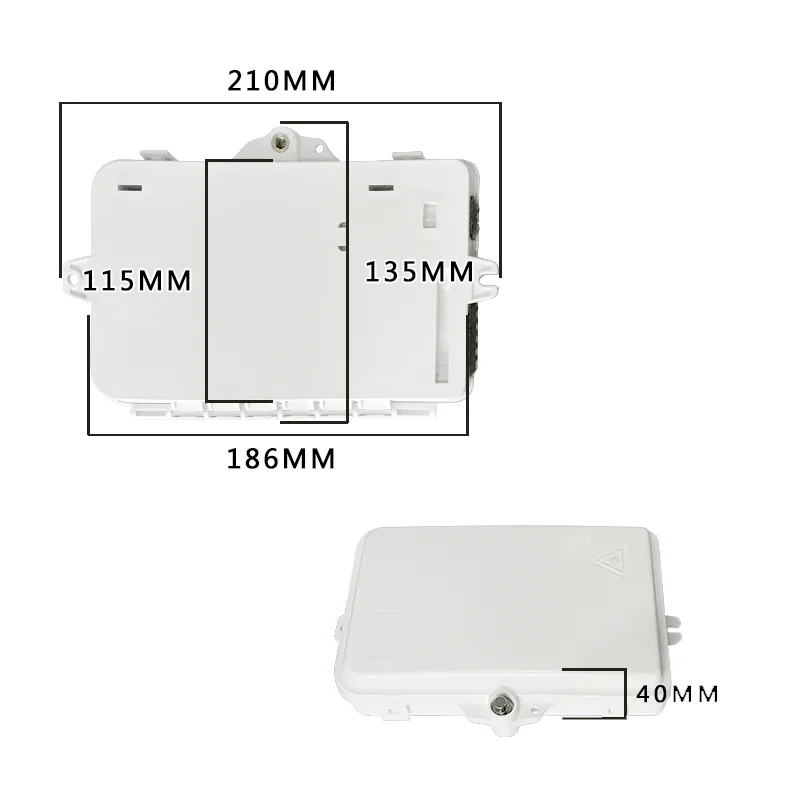 2pcs 6 Cores Fiber Distribution Box- IP65 Waterproofing for Indoor/Outdoor- Drop cables-Wall hanging