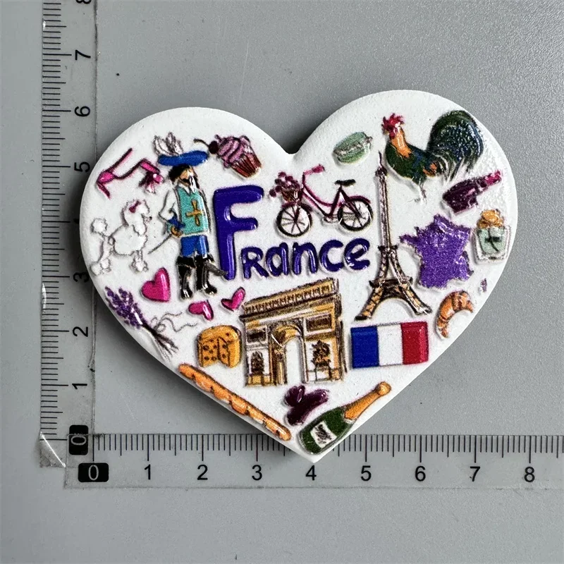 Magnete Frigorifero 3D Francia – Souvenir In Resina Ovale, 6,5x8 Cm, Fatto A Mano, Regalo Parigi