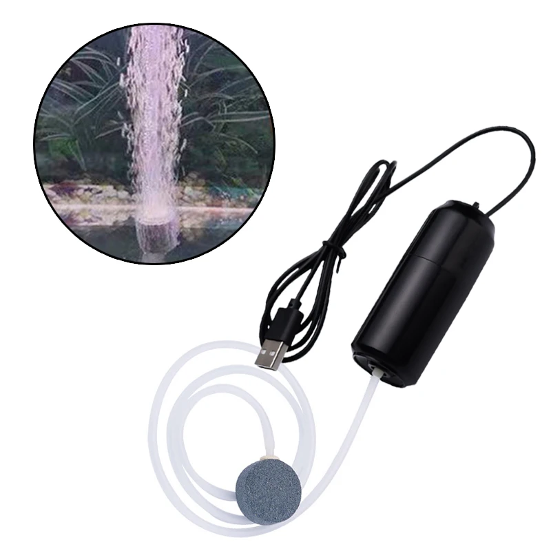 Aquarium Air Pump Portable USB Aquarium Oxygen Air Pump Fish Tank No Noise Air Compressor Aerator Portable Mini Oxygenator Aquarium Accessories