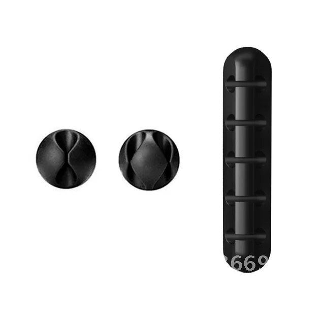 실리콘 케이블 정리함 USB 케이블 와인더, 데스크탑 깔끔한 관리 클립, 케이블 거치대, 마우스 헤드폰 와이어 정리함