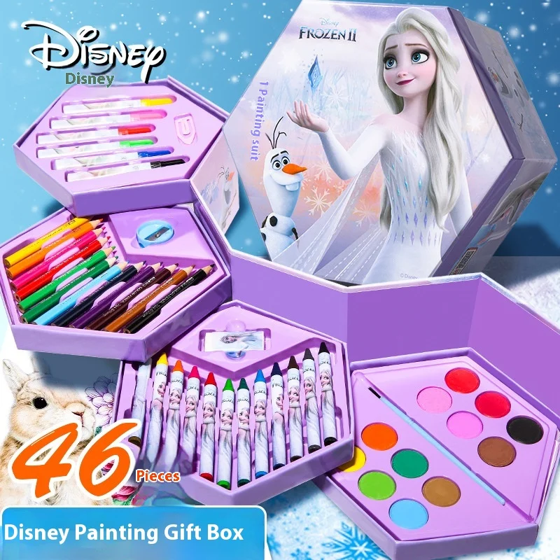 Cartoon Disney Drawing Set Children'S Drawing Watercolor Pencil Lead Crayon Gouache Gift Box Student Children'S Birthday Gift