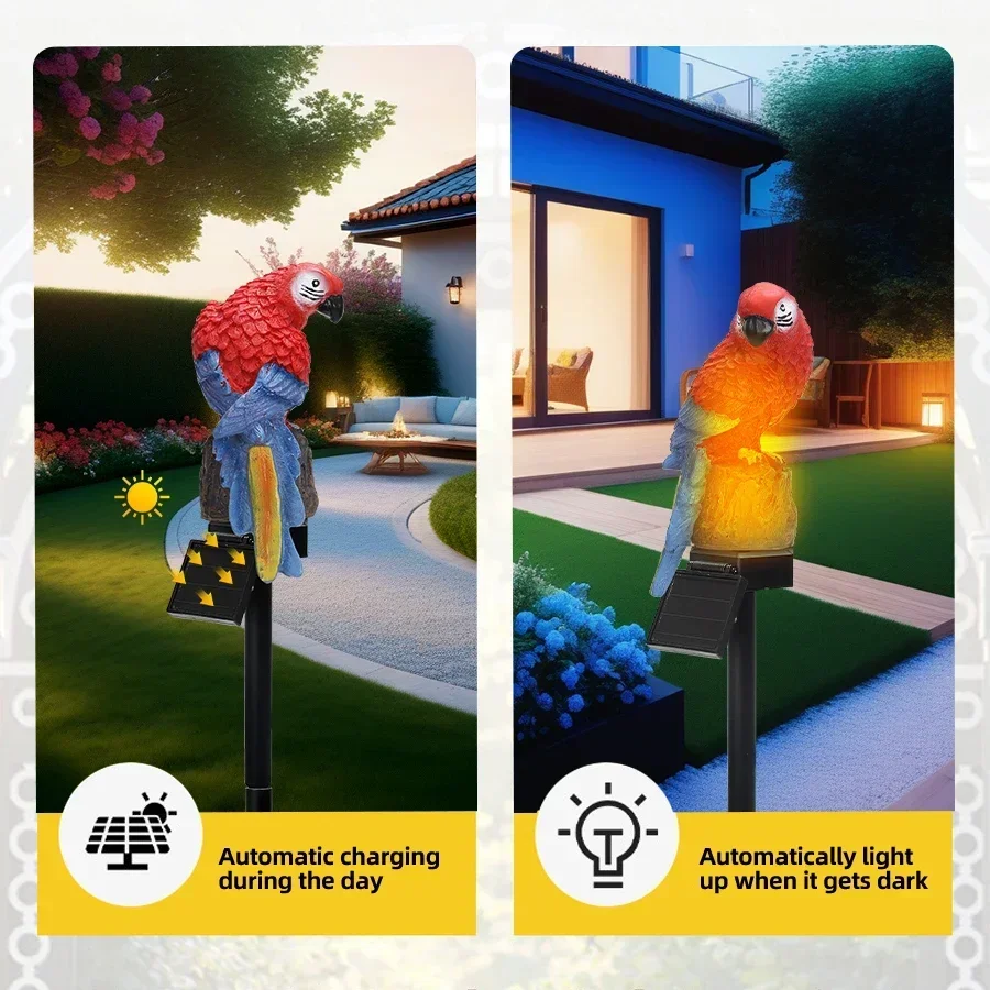 Solar Lamp Parrot Froge Animal Solar Garden Lights Powered Light Outdoor Garden Decoration Lamp Waterproof Lights
