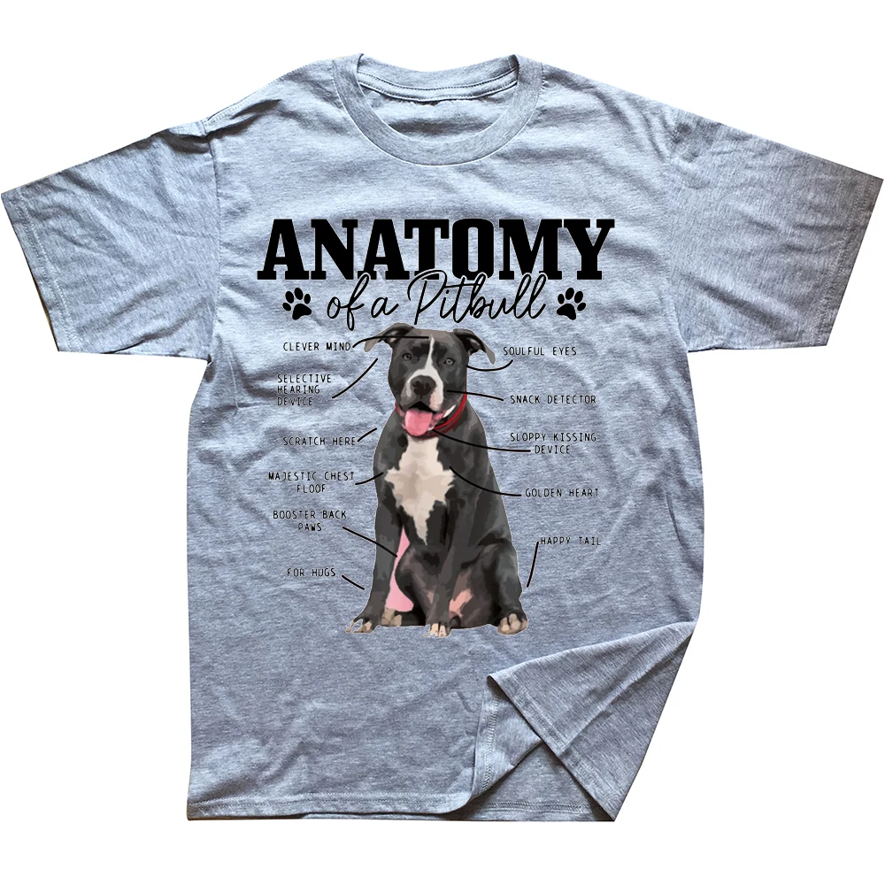

Funny Anatomy of A Pitbull Dog Dad T Shirts Cotton Streetwear Short Sleeve Birthday Gifts Summer Style T-shirt Mens Clothing