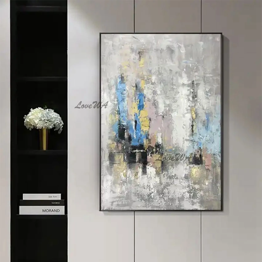 

Hand Painted Modern Canvas Acrylic Textured Abstract Painting Unframed Wall Decoration Picture Hanging Artwork Import Home Decor