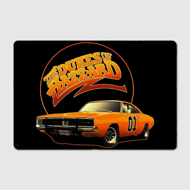 

General Lee The Dukes Car Metal Sign Poster Garage Decoration Living Room Cinema Living Custom Tin Vintage Home Decor