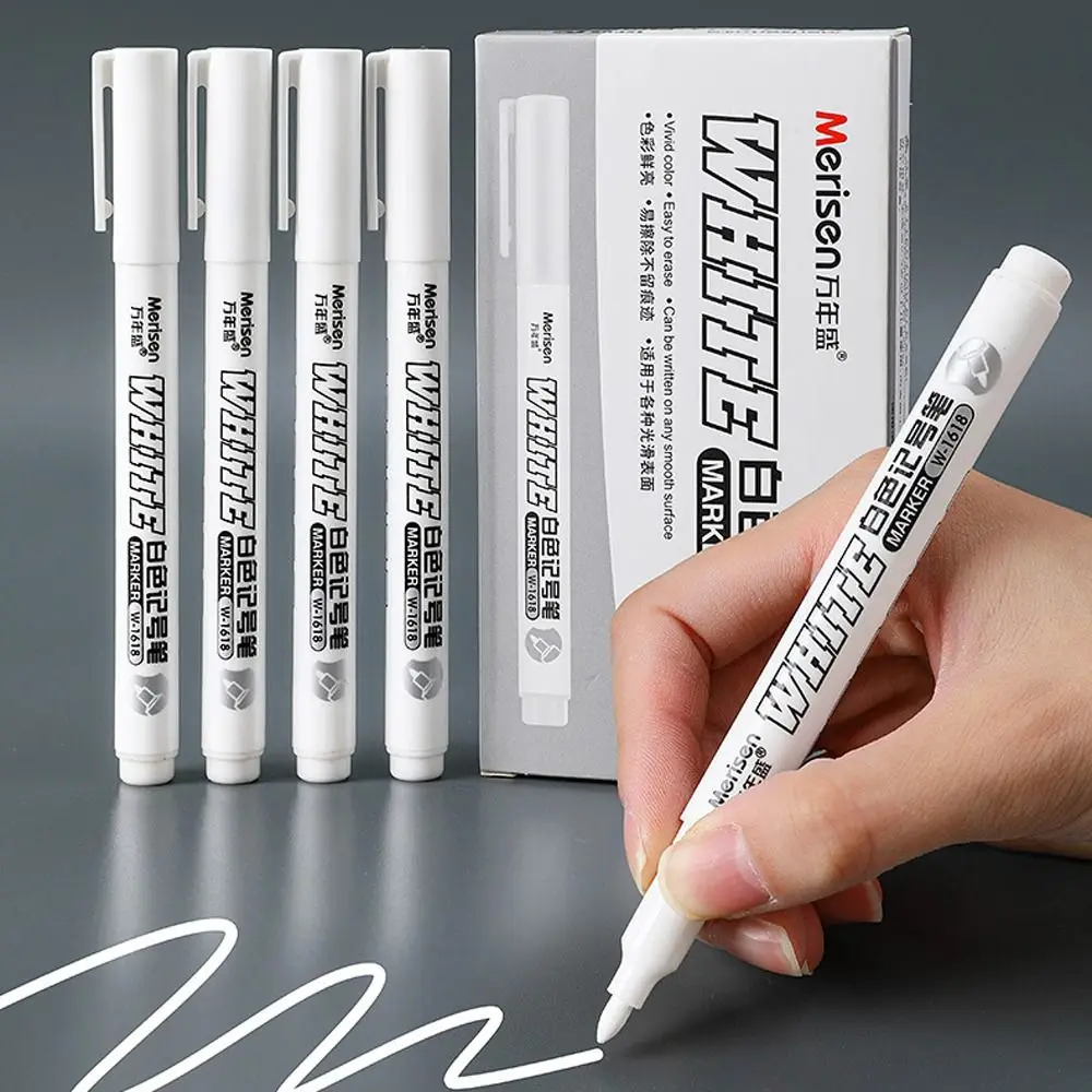 

3PCS Waterproof White Permanent Paint Pen Not Easy To Fade Quick Drying White Marker Pens Wear Resistant Not Dirty Hands