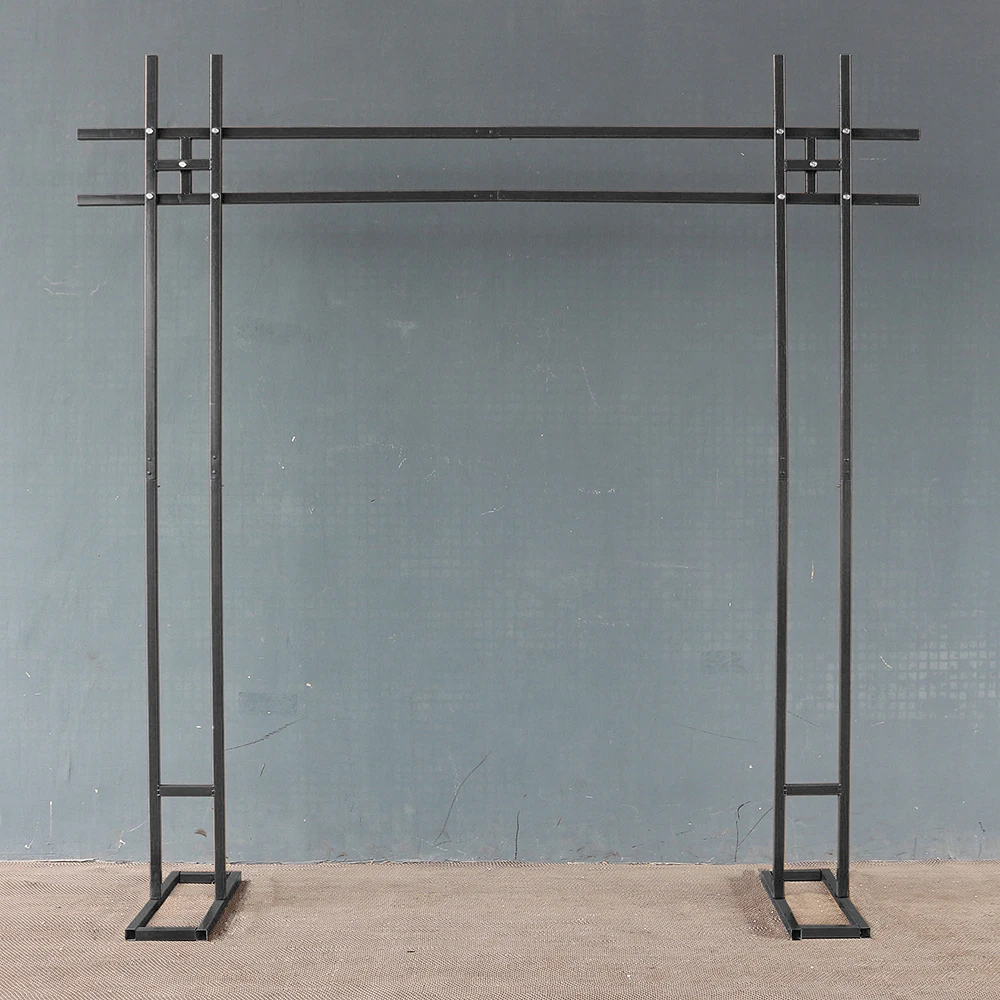 Wedding arch Wrought Iron Wedding Props Double Pole Square Arch Flower Stand Outdoor Square Frame Shelf Party Backdrop Decor