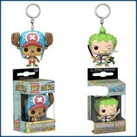 FUNKO Keychains One Piece Roronoa Zoro TonyTony Chopper Kwaii Compact Anime Doll Pendant Pocket Keychain Toy Gift for Children 1