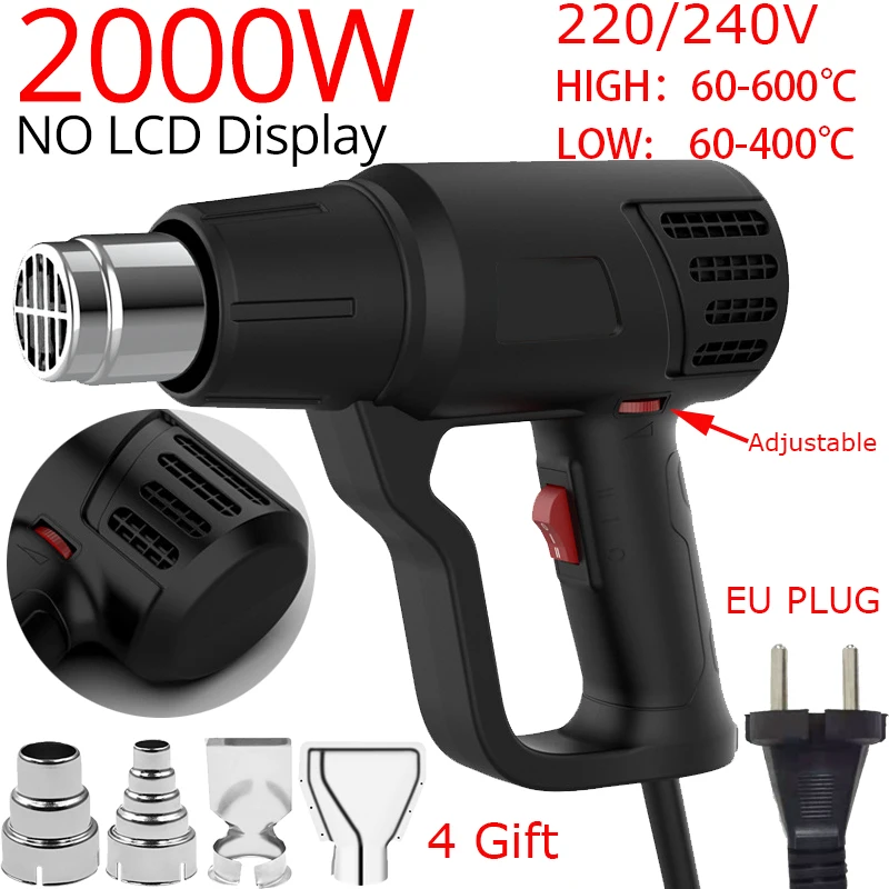 2000W LCD/NO LCD Heat Gun Variable Temperature Advanced Electric Hot Air Gun Power Tool Hair dryer for soldering Thermoregulator electric screwdriver kit Power Tools