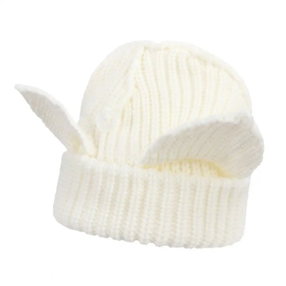Elastic Winter Headwear Warm Stylish Women's Winter Hat with Demon Ear Design Thick Knitted Beanie for Cold Weather for Outdoor