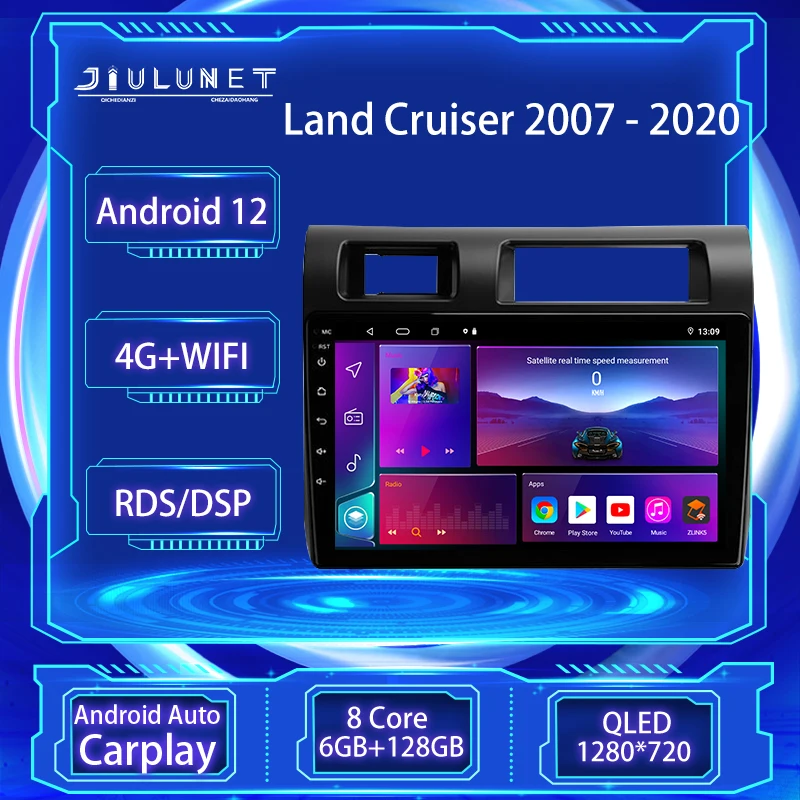 

JIULUNET 8-ядерный автомобильный радиоприемник Android 12 для Toyota Land Cruiser LC 70 серии 2007 - 2020 мультимедийный плеер навигация Carplay авто