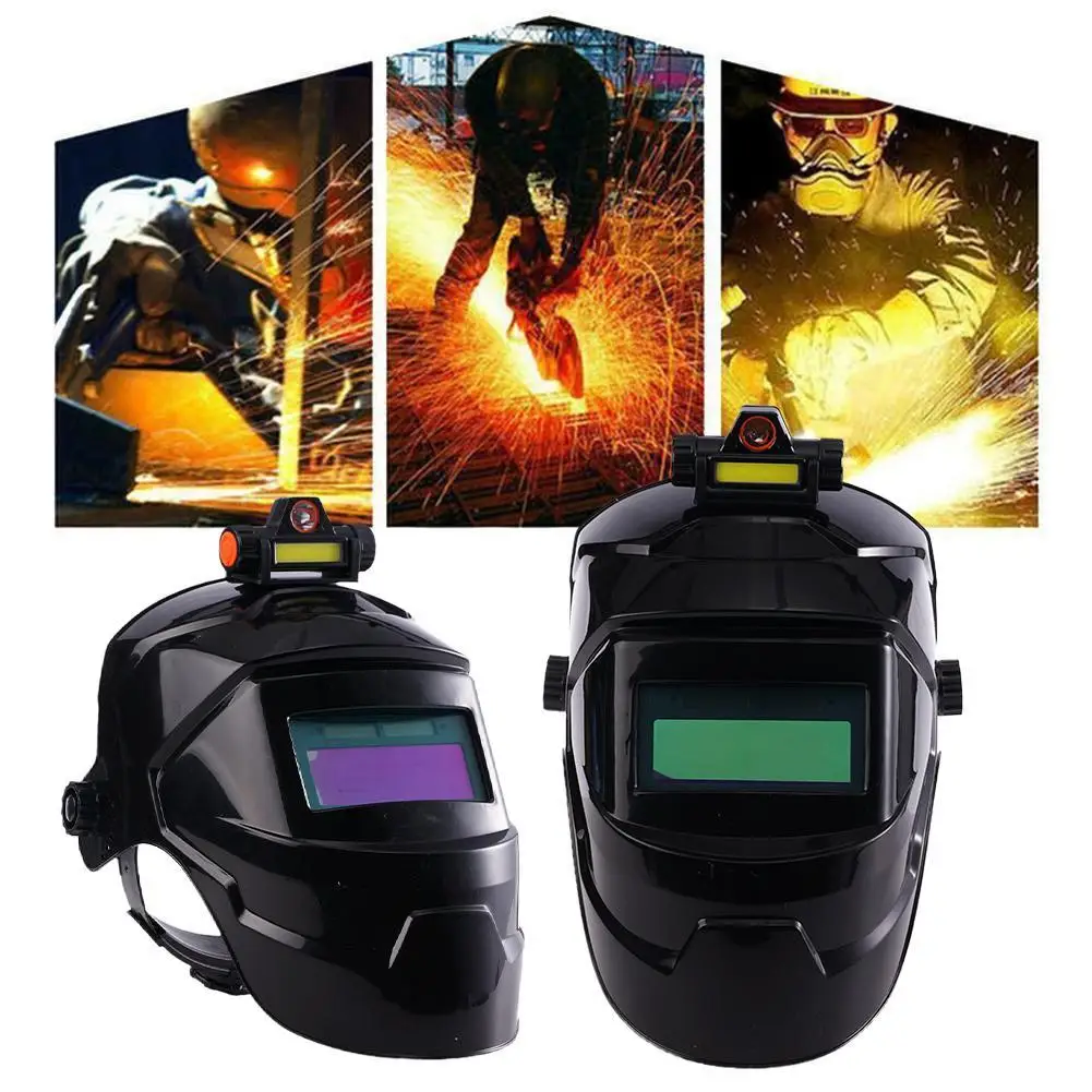 Welding Helmet Welder Mask With Rechargeable Headlight Automatic Dimming Electric Welding Mask For Arc Weld Grind Cut Process welder mask welding helmet with rechargeable headlight automatic dimming electric welding mask for arc weld welding goggles