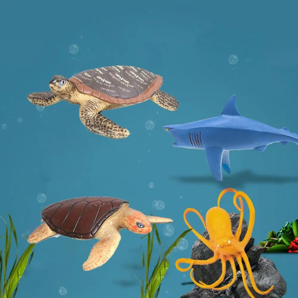 Realistic Miniatures Marine Life Sea Turtle Model Ocean Animal Tortoise Figurines Aquarium Decoration Fish Tank Accessories Toys fish tank ornaments fish tank decorations aquarium ornaments