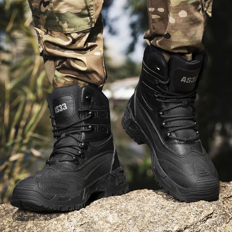 Botas tácticas militares para hombre, zapatos de seguridad para el trabajo, entrenamiento de combate, escalada al aire libre, senderismo, desierto, novedad de 2024