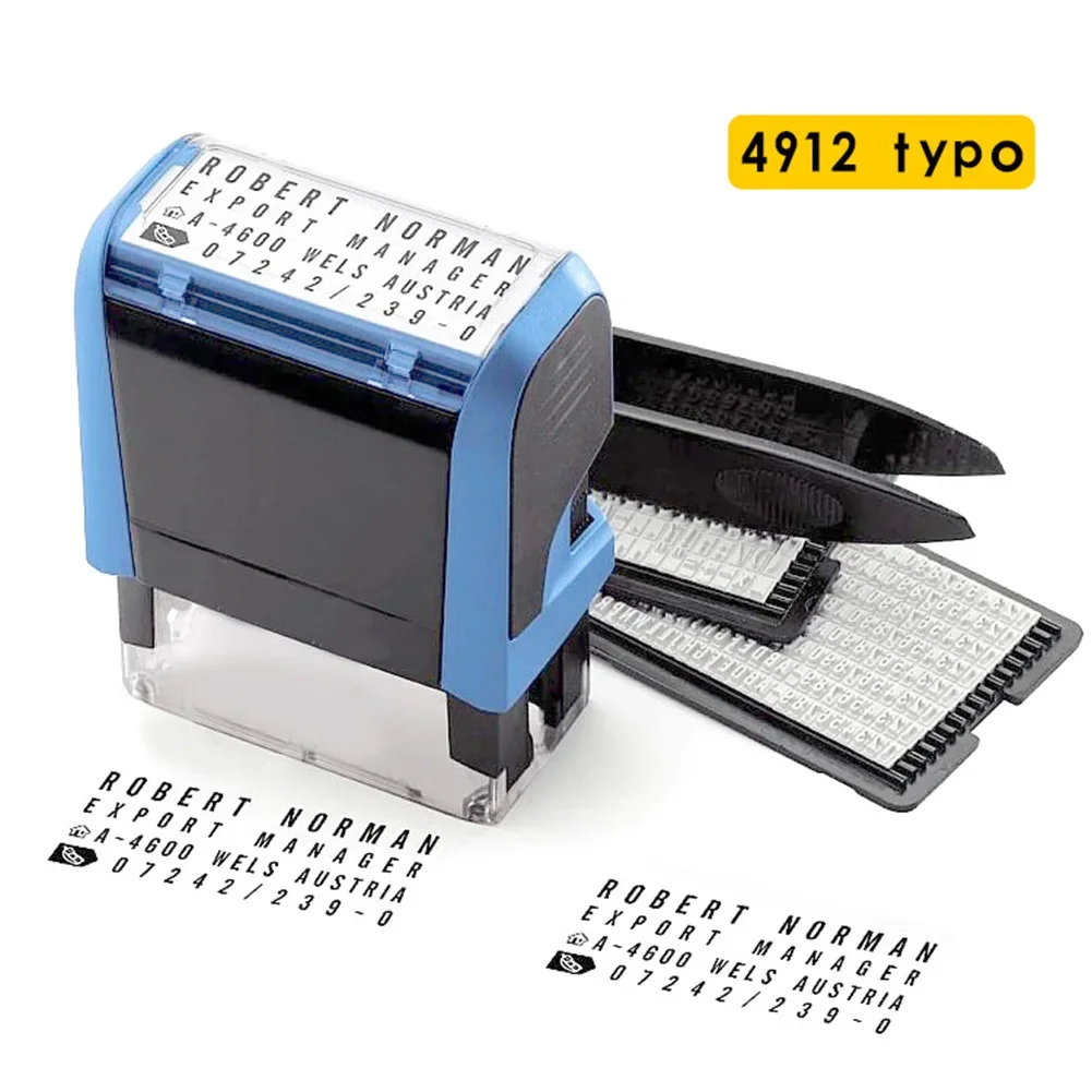 カンペ作成 ★ ゴム印キット 4912typo 4 ライン DIY パーソナライズされた