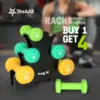 Coated Dumbbell Hand Weight Sets Multiple Weight Options with Rack Anti roll Anti Slip Hexagon Shape 3-5-8lb