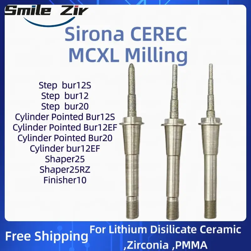 Sirona Cerec MCXL Burs Dental Instrument Supply MC XL Step Bur 12s Cylinder Pointed Bur Lithium Disilicate Fresa Milling Cutter