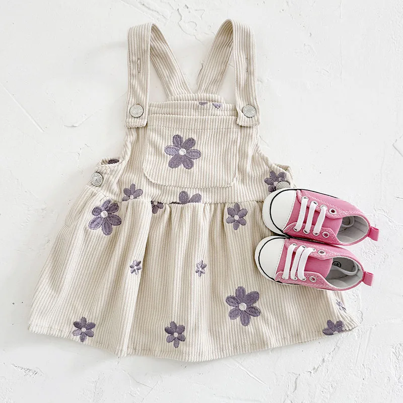 Cute Purple Embroidered Baby Girls Dress