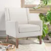 COLAMY Modern Wingback Living Room Chair, Upholstered Fabric Accent Armchair, Single Sofa Chair with Lounge Seat and Wood Le 1