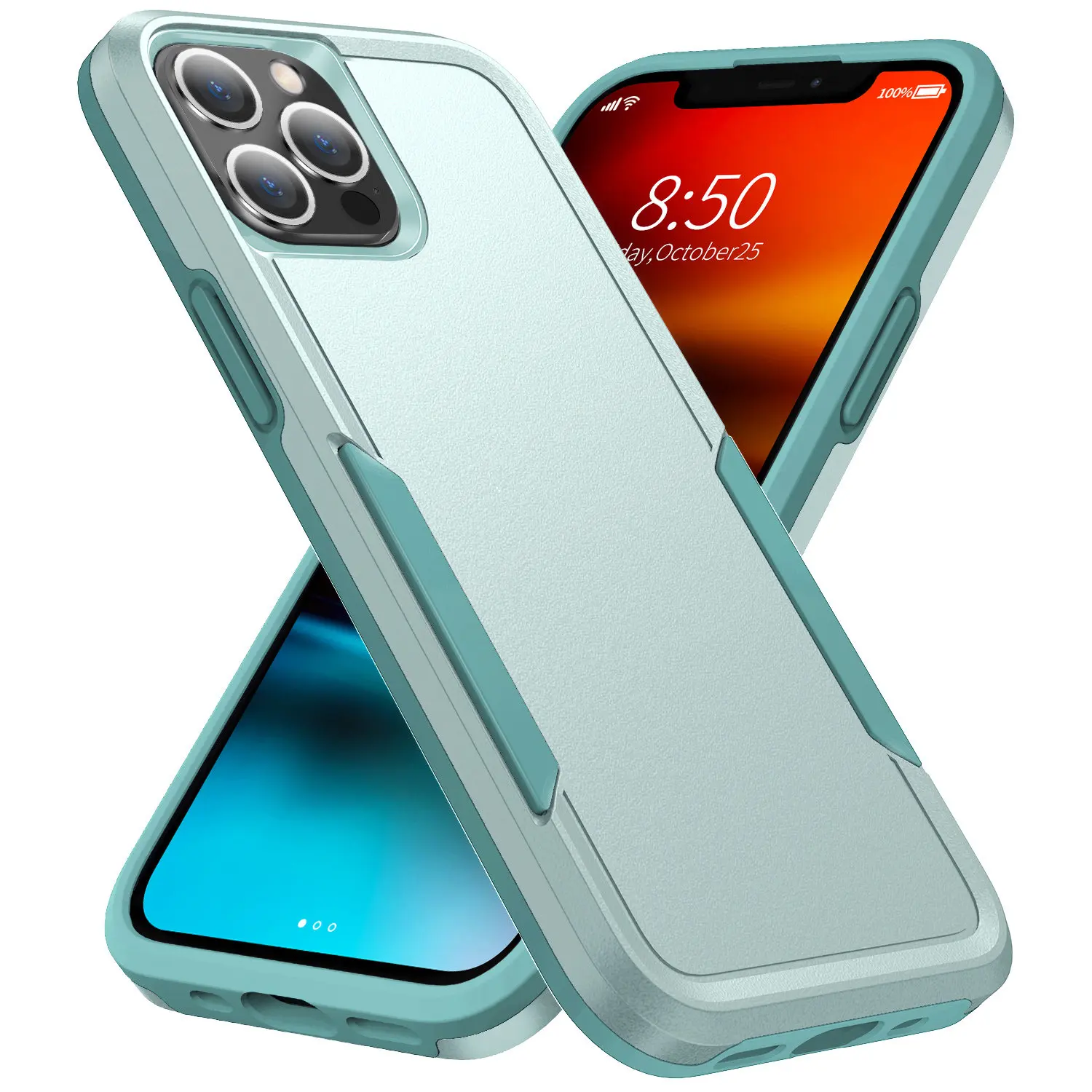 Armor Shockproof Phone Case with Heavy Duty TPU Bumper and Hard Plastic Back Cover