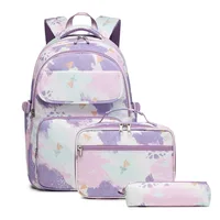 School Bag for Girls 3 Pcs/Set Waterproof Children's Backpack School Pencil Cases Lunchbox Aesthetic Backpacks Bookbag 1