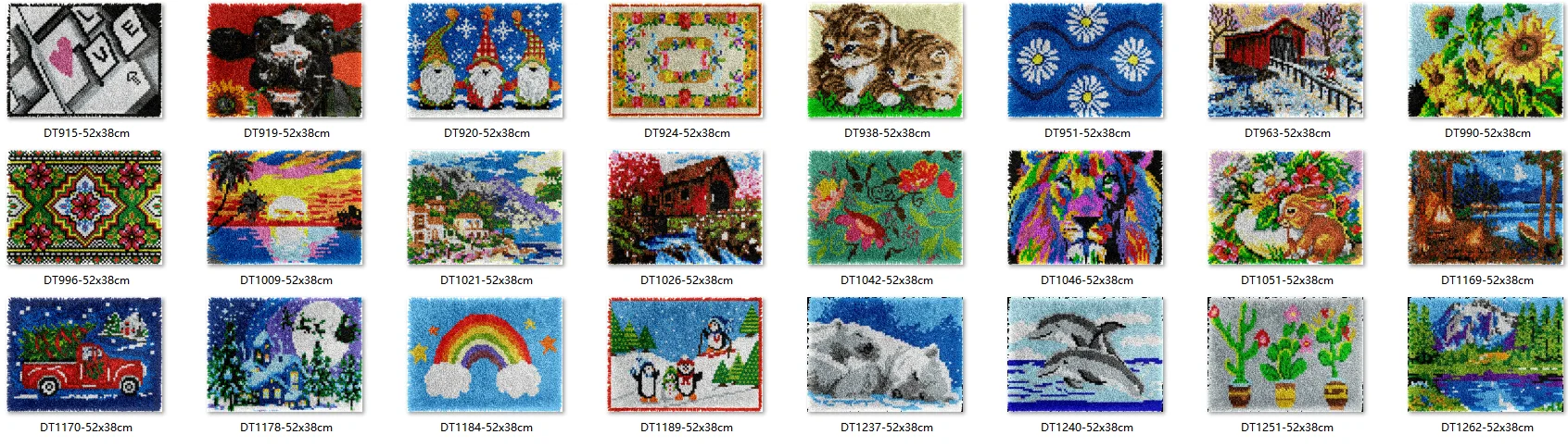 Unfinished Acrylic Yarn Hook Kits, Embroidery Cushion, Front Cross Stitch, Carpet, 7 Latch, Top Selling 38-52CM Cow